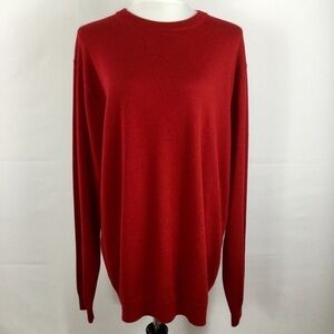 Hart Schaffner Marx Crew Neck Sweater Red Lightweight Merino Wool Tall XLT NWT